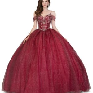 Quinceanera dress 8867 burgundy