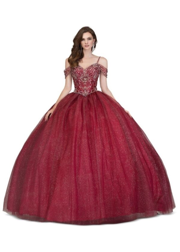 Quinceanera dress 8867 burgundy