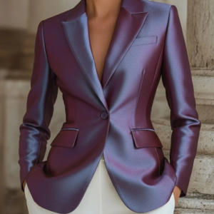 Iridescent Satin Tailored Blazer