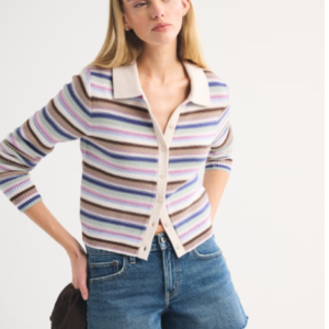 Crochet-Style Collared Cardigan