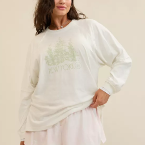 Aerie Cozy Long Sleeve Oversized Boyfriend T-Shirt