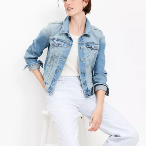 Denim Trucker Jacket in Light Mid Indigo Wash