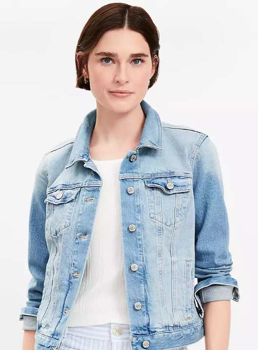 Denim Trucker Jacket in Light Mid Indigo Wash - Image 2