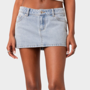 EDIKTED Denim Womens Mini Skirt