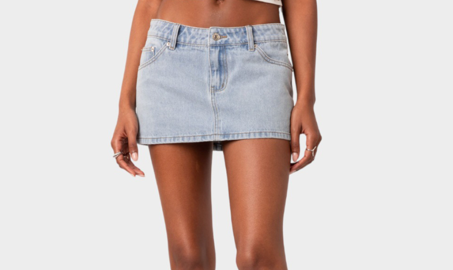 EDIKTED Denim Womens Mini Skirt