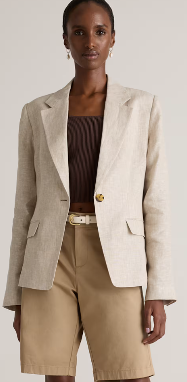 100% European Linen Structured Blazer