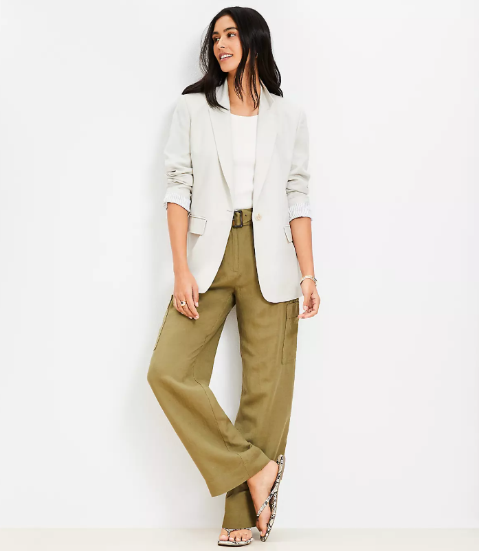 Oversized Linen Blend Modern Blazer